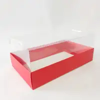 25x15x10 Kırmızı Altı Kartonlu Asetat Kutu - Görsel 1