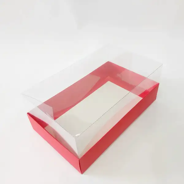 25x15x10 Kırmızı Altı Kartonlu Asetat Kutu