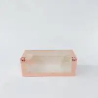 8x8x21 Altın Yaldızlı Pembe Kutu - Görsel 2