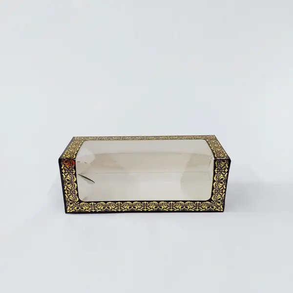 8x8x21 Altın Yaldızlı Siyah Kutu