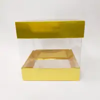 20x20x20 Altın Alt Üst Kartonlu Asetat Kutu - Görsel 1
