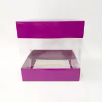 20x20x20 Mor Alt Üst Kartonlu Asetat Kutu - Görsel 1