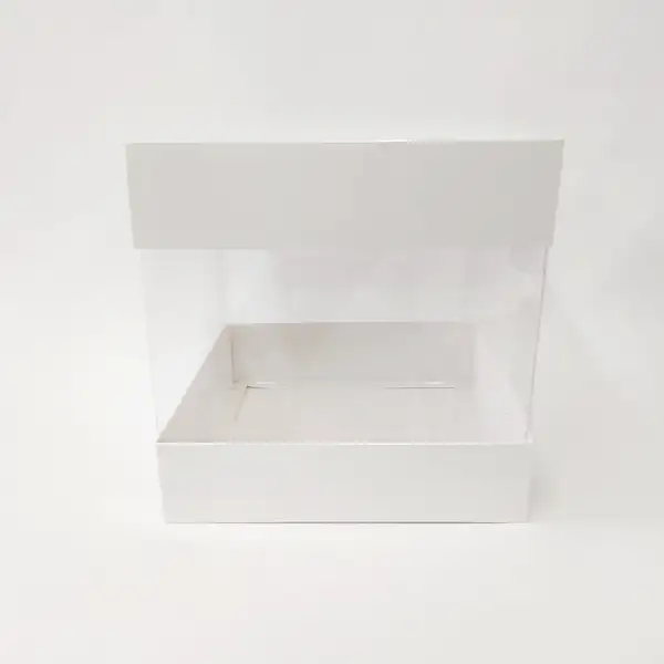 20x20x20 Beyaz Alt Üst Kartonlu Asetat Kutu