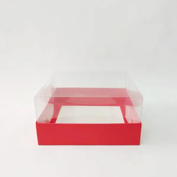 20x20x10 Kırmızı Altı Kartonlu Asetat Kutu