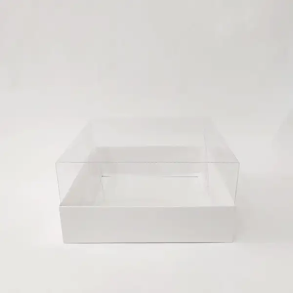 20x20x10 Beyaz Altı Kartonlu Asetat Kutu