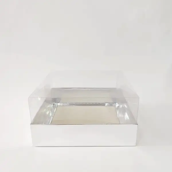 20x20x10 Gümüş Altı Kartonlu Asetat Kutu