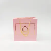 20x20x10 Pembe Altın Yaldızlı Karton Çanta - Görsel 1