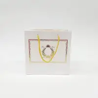 20x20x10 Beyaz Altın Yaldızlı Karton Çanta - Görsel 1