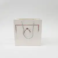 20x20x10 Beyaz Gümüş Yaldızlı Karton Çanta - Görsel 1