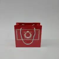 18x15x7 Bordo Gümüş Yaldızlı Karton Çanta - Görsel 1