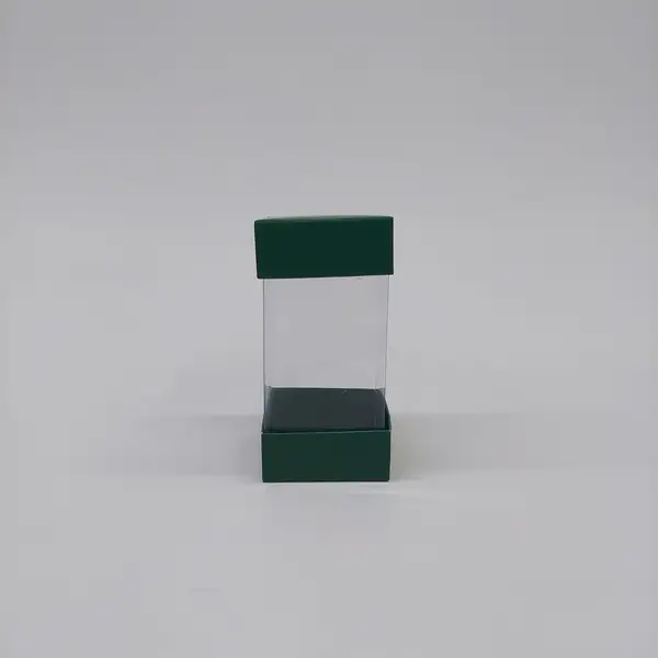 5.5x5.5x11 Yeşil Alt Üst Kartonlu Asetat Kutu