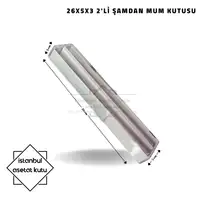 26x5x3 2 Bölmeli Beyaz Altı Kartonlu Şamdan Mum Kutusu [10 Adet] - Görsel 2