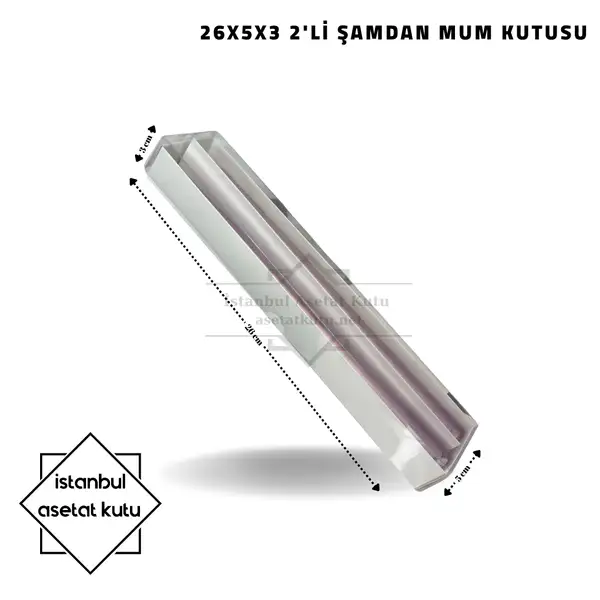 26x5x3 2 Bölmeli Beyaz Altı Kartonlu Şamdan Mum Kutusu [10 Adet]