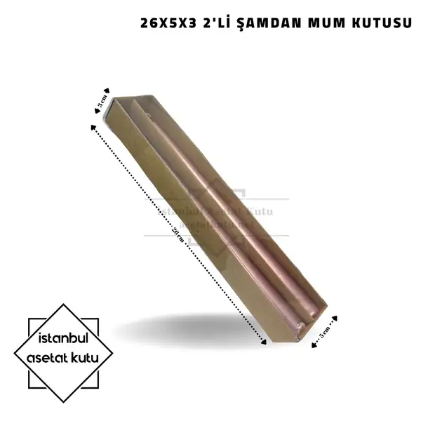 26x5x3 2 Bölmeli Kraft Altı Kartonlu Şamdan Mum Kutusu [10 Adet]